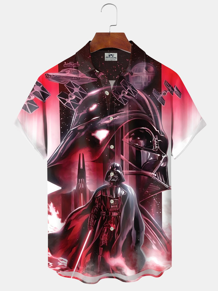 Alohadaddy Casual Star Wars Graphic Art Button Cardigan Pocket Stretch Polyester Men&