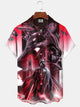 Alohadaddy Casual Star Wars Graphic Art Button Cardigan Pocket Stretch Polyester Men's Short Sleeve Shirt