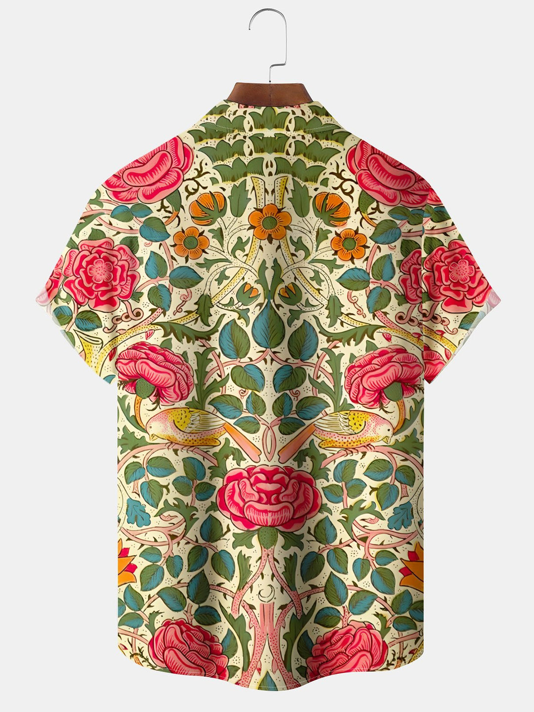 Alohadaddy® Casual Floral Art Print Chest Pocket Stretch Hawaiian Short Sleeve Shirt Big &amp; Tall