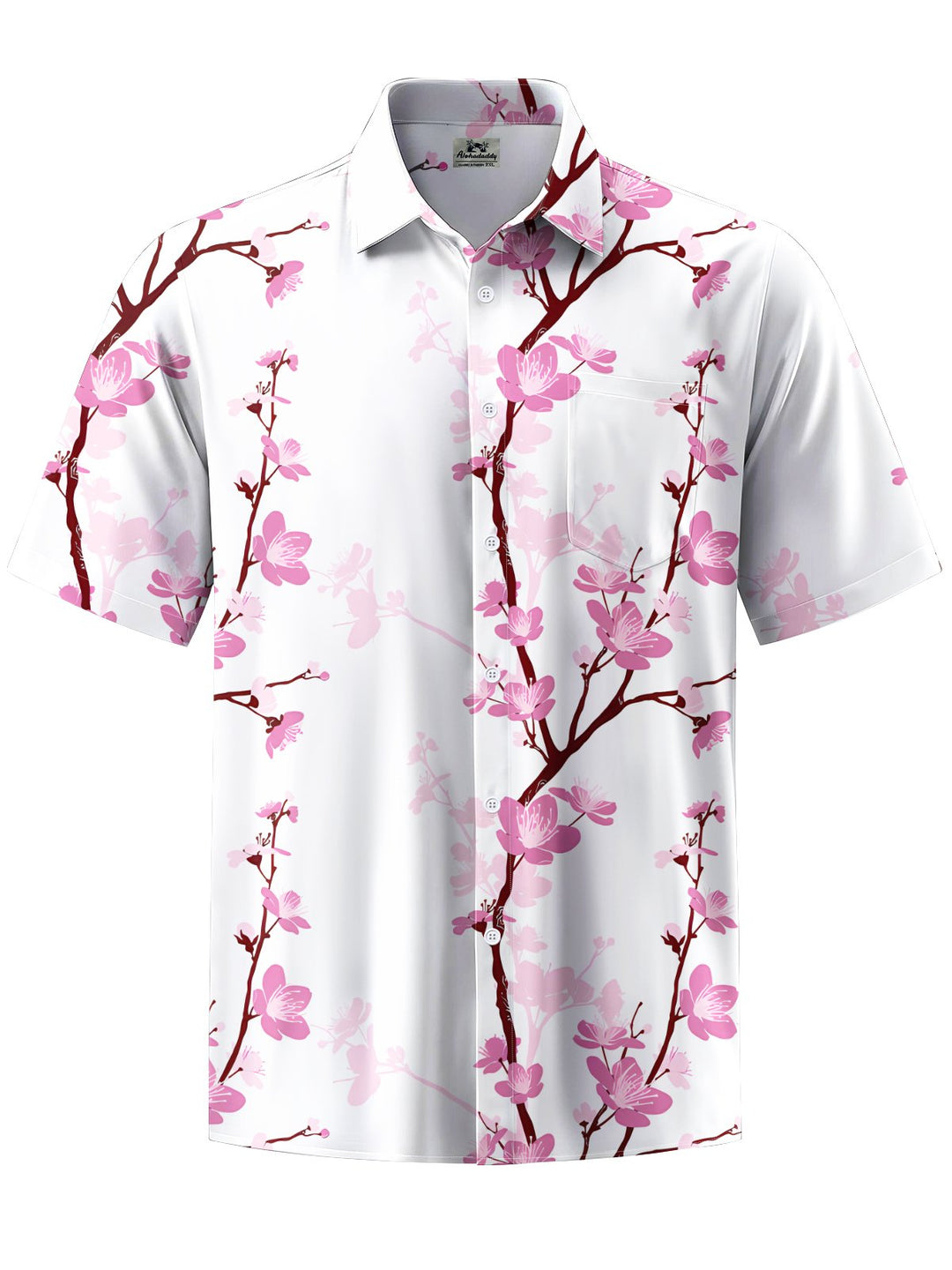 Alohadaddy® Hawaiian Peach Art Print Chest Pocket Men&