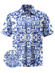 Alohadaddy® Hawaiian Ethnic Pattern Flowers Print Art Chest Pocket Men's Short Sleeve Shirt Big & Tall