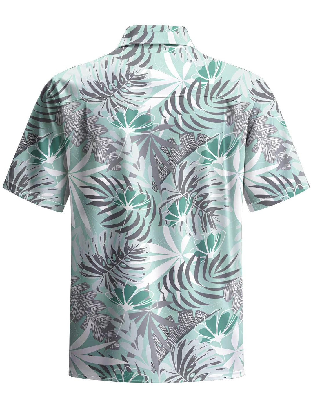 Alohadaddy® Hawaiian Leaves Art Print Chest Pocket Moisture Wicking Men&