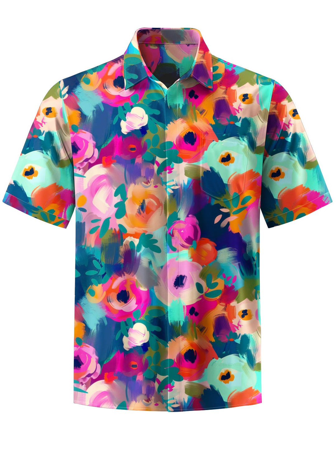 Alohadaddy® Hawaiian Abstract Floral Art Print Moisture Wicking Men&