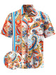 Alohadaddy® Casual Ethnic Pattern Cashew Flower Print Art Chest Pocket Men's Short Sleeve Shirt Big & Tall
