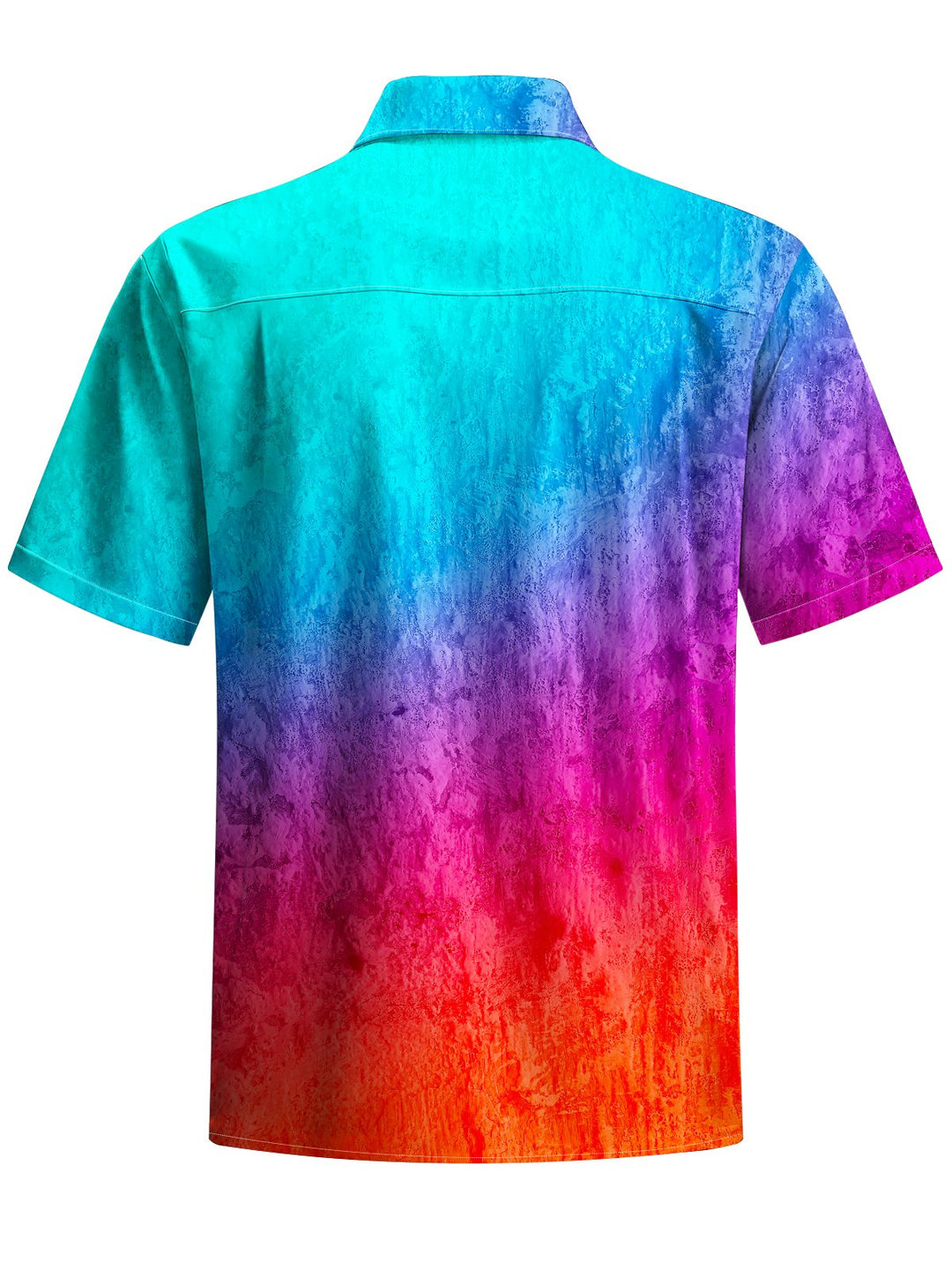 Alohadaddy® Hawaii Ombre Art Print Chest Pocket Mens Short Sleeve Shirt Big &amp; Tall