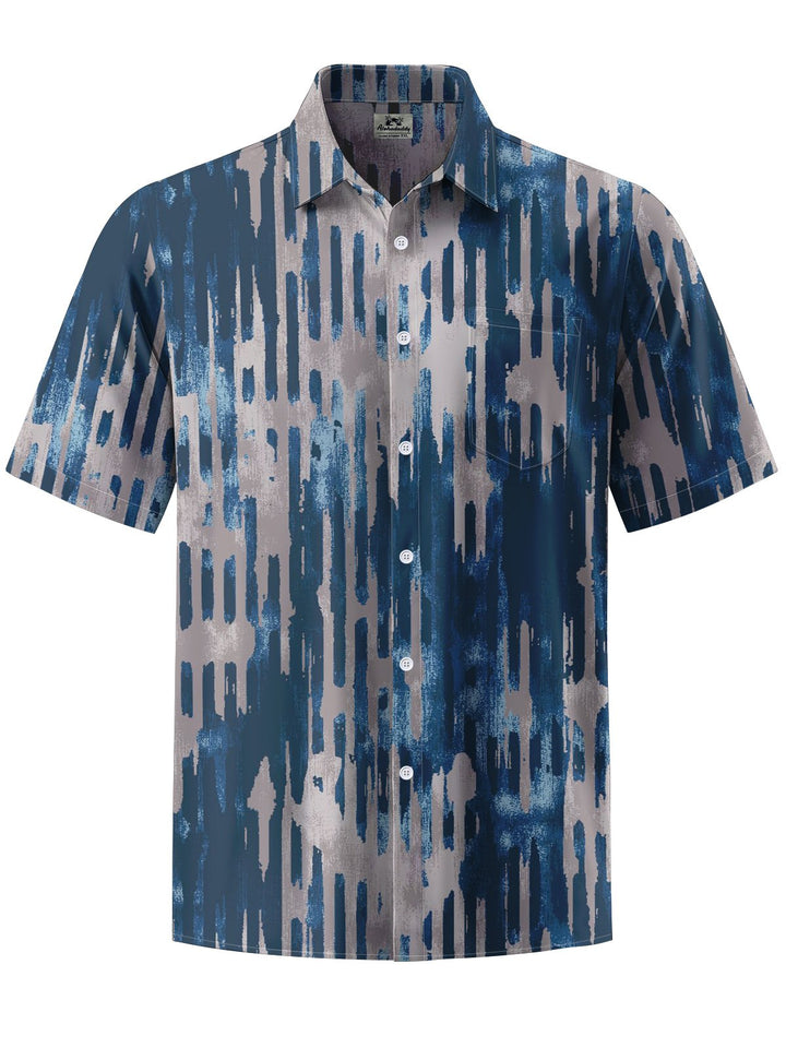 Alohadaddy® Vintage Stripe Art Print Chest Pocket Men&