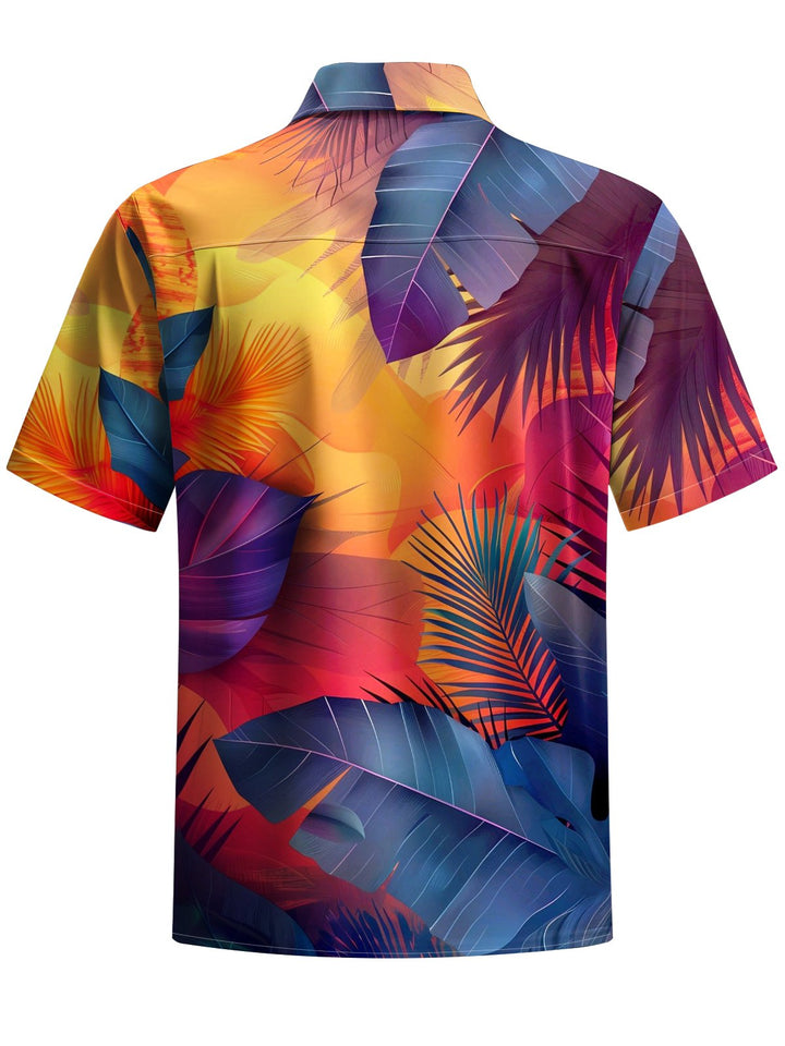 Alohadaddy® Hawaiian Palm Leaf Art Print Chest Pocket Men&