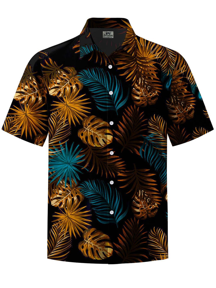 Alohadaddy® Vintage Palm Leaf Art Print Chest Pocket Men&