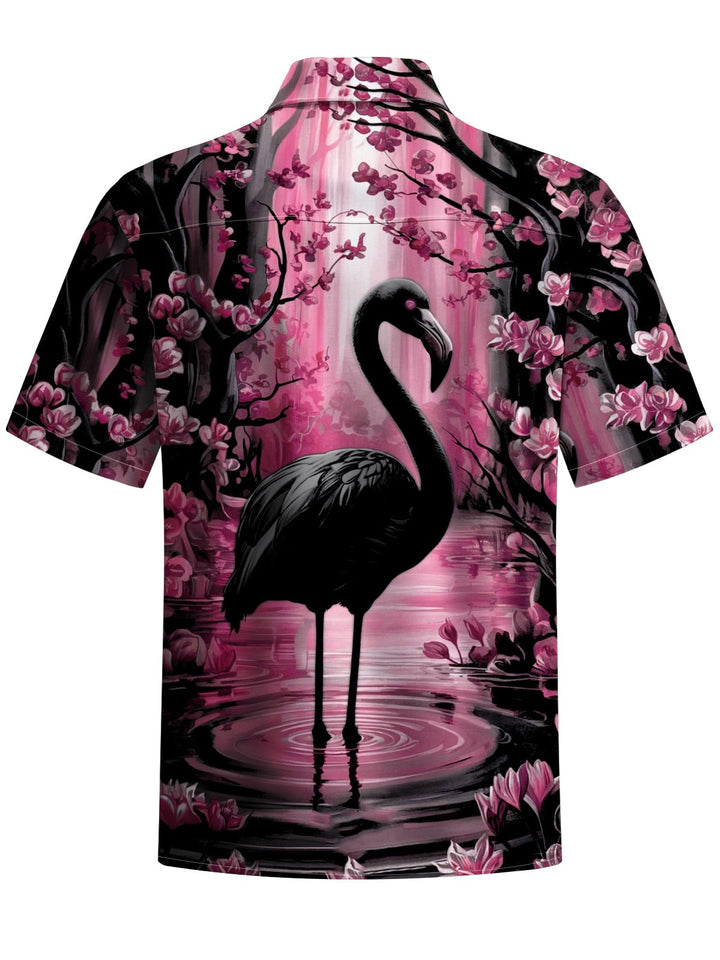 Alohadaddy® Casual Flamingo Flower Art Print Stretch Men&