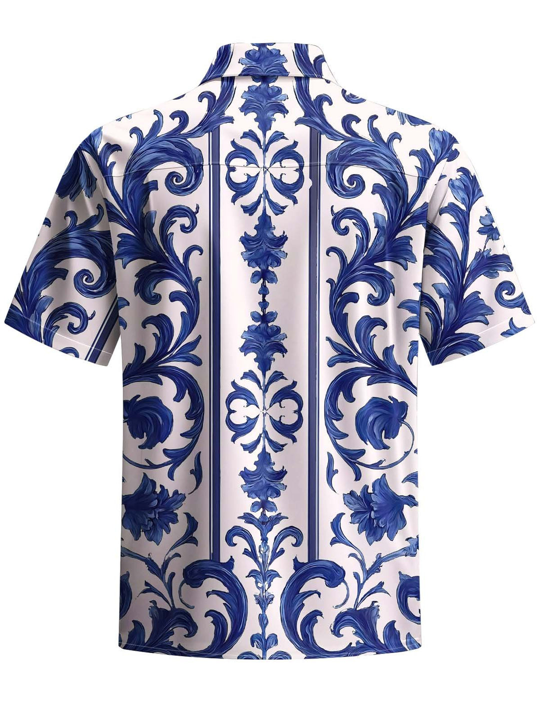 Alohadaddy® Vintage Baroque Art Print Chest Pocket Stretch Men&