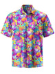 Alohadaddy® Hawaiian Floral Art Print Pocket Stretch Men's Short Sleeve Shirt Big & Tall