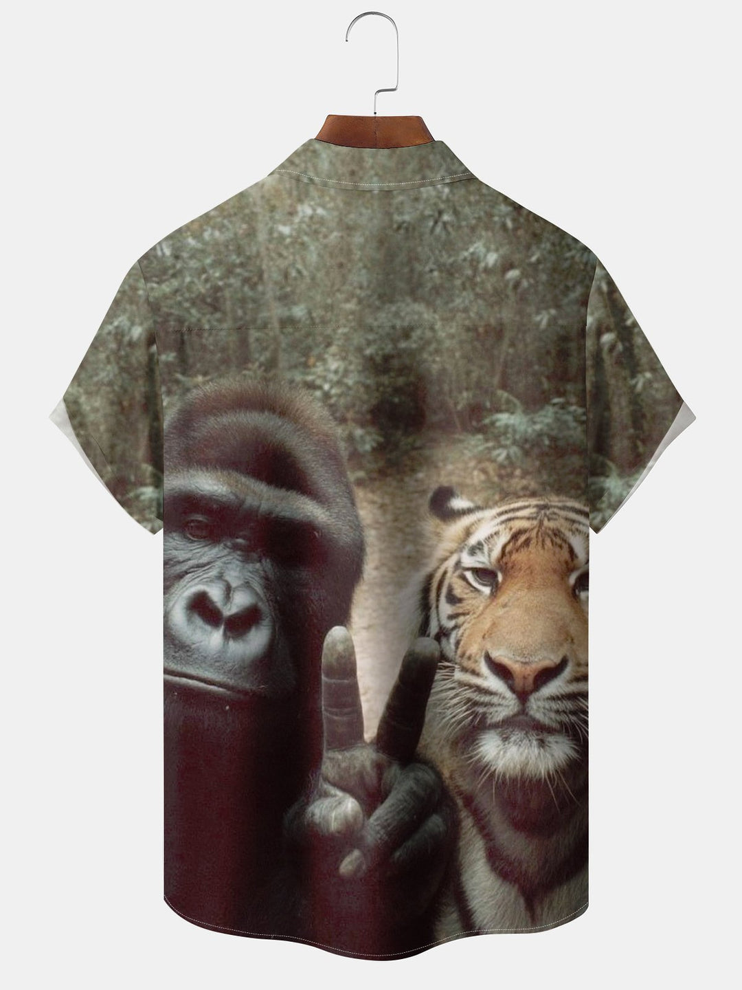 Alohadaddy® Vintage Tiger Gorilla Pocket Button Stretch Men&