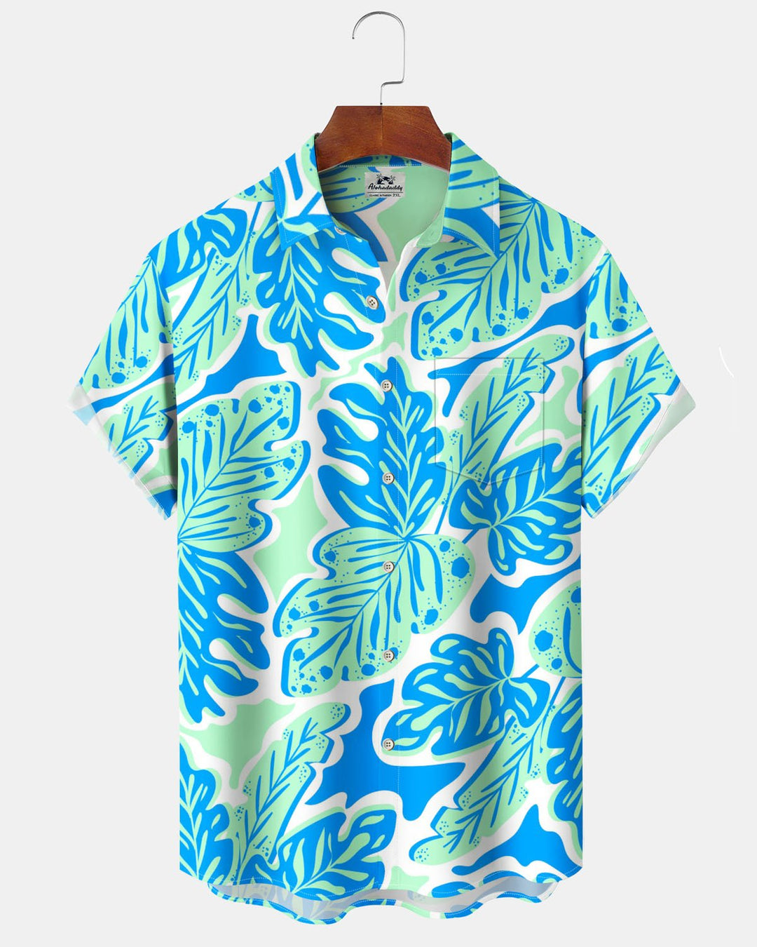 Alohadaddy® Casual Leaf Print Artistic Button Pocket Cardigan Men&