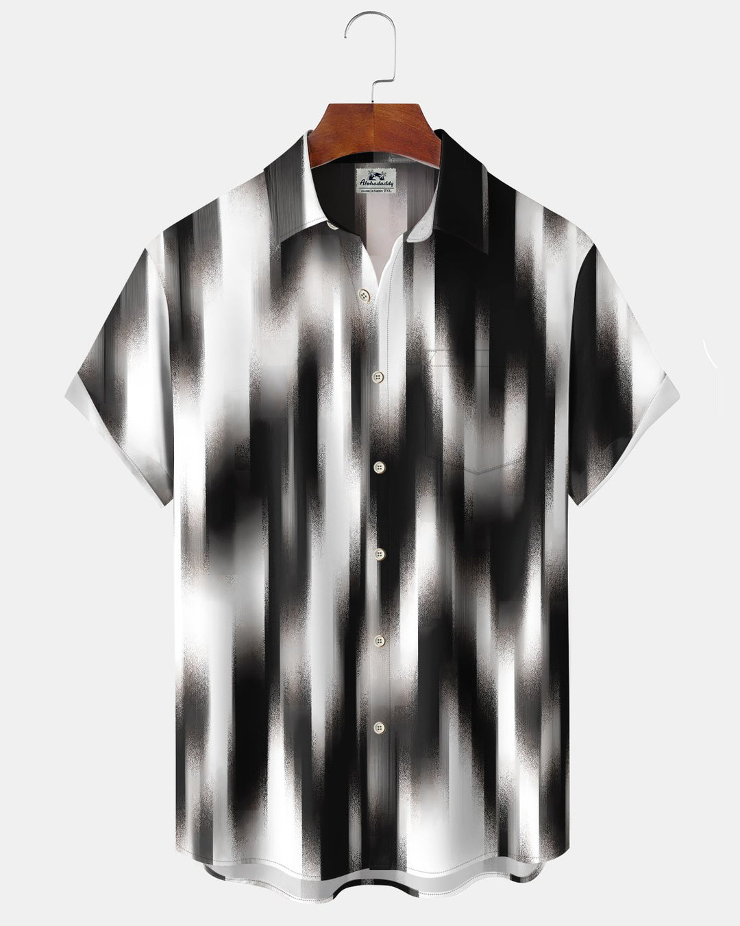 Alohadaddy® Casual Abstract Print Art Button Pocket Cardigan Men&