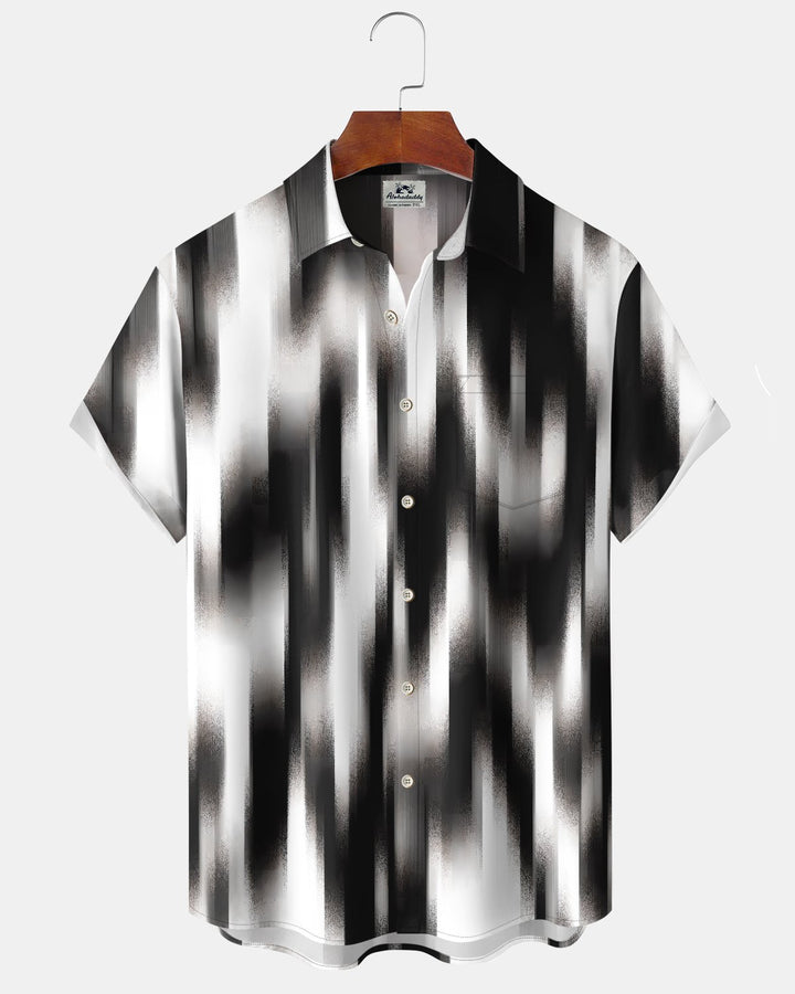 Alohadaddy® Casual Abstract Print Art Button Pocket Cardigan Men&