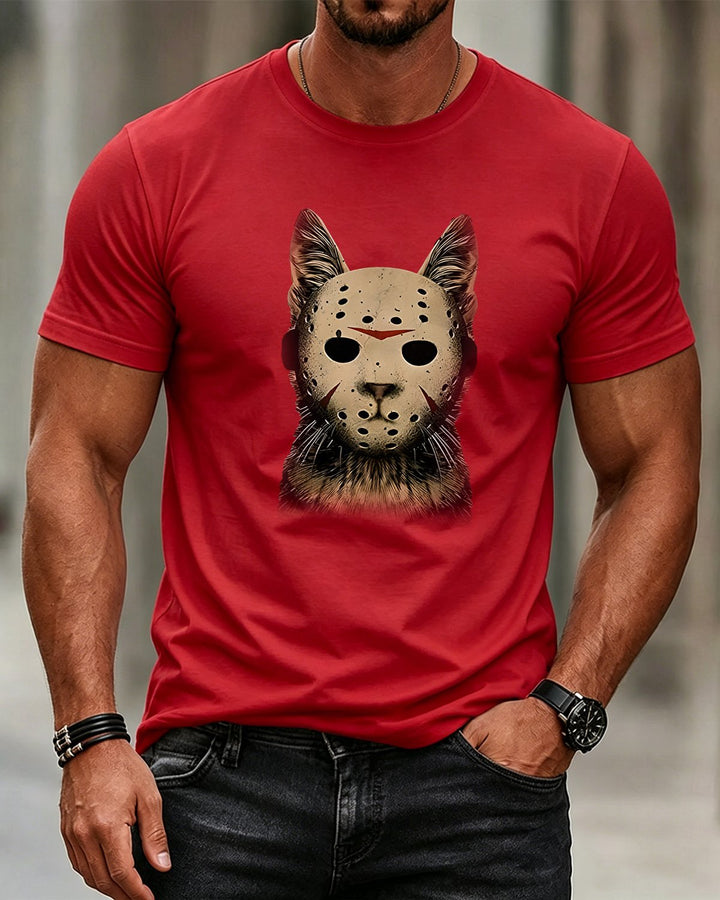 Alohadaddy® Retro Masked Cat Short-Sleeve T-Shirt