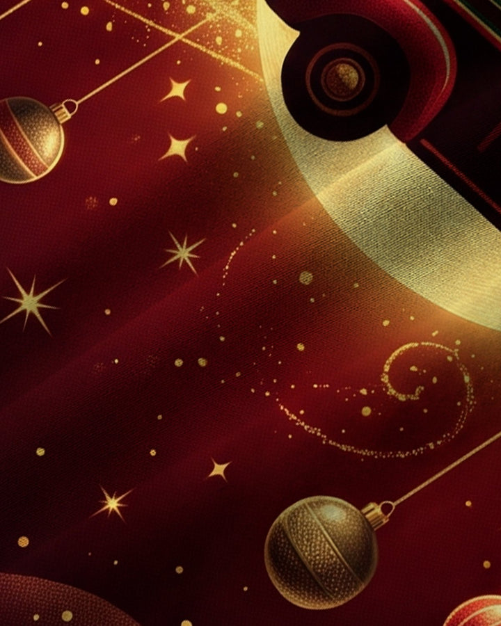 Alohadaddy® Holiday Christmas Moon Truck Village Print Men&
