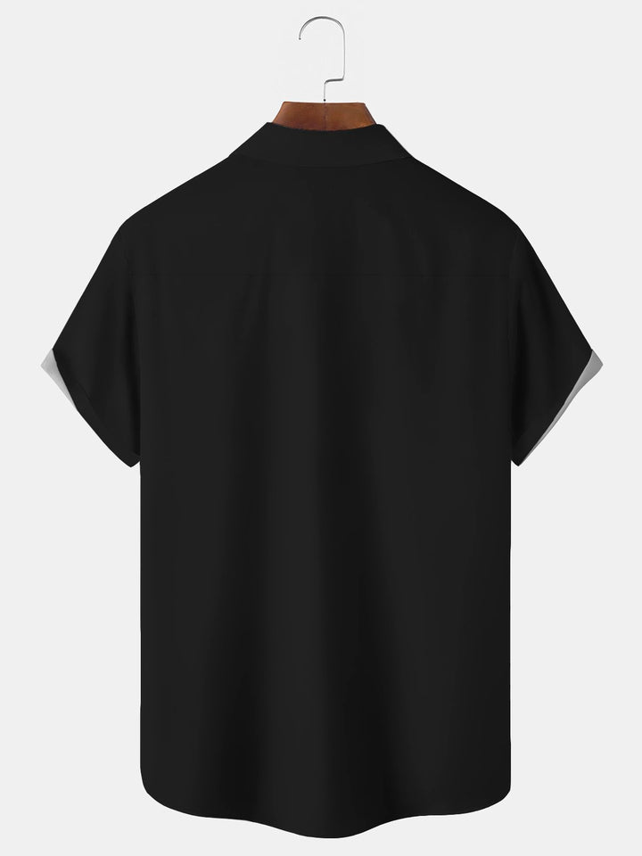 Camisa de manga corta con bolsillo y botones para hombre, con estampado 3D de gato divertido y bolos retro de Alohadaddy, talla grande y alta