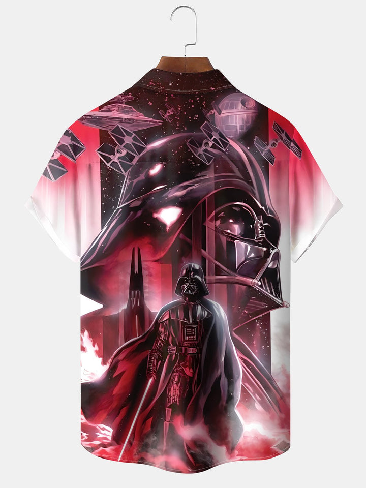 Alohadaddy Casual Star Wars Graphic Art Button Cardigan Pocket Stretch Polyester Men&
