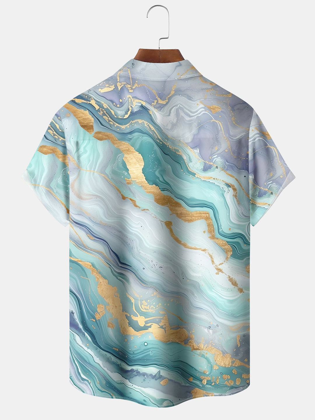Alohadaddy® Abstract Texture Art Print Chest Pocket Elastic Oversized Men&