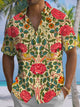Alohadaddy® Casual Floral Art Print Chest Pocket Stretch Hawaiian Short Sleeve Shirt Big & Tall