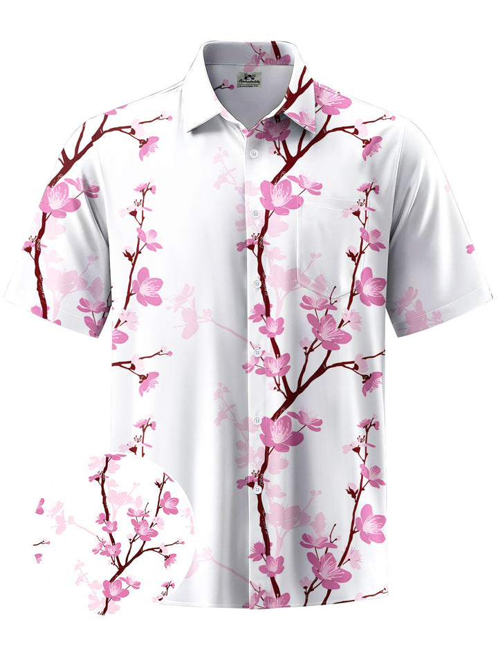 Alohadaddy® Hawaiian Peach Art Print Chest Pocket Men&