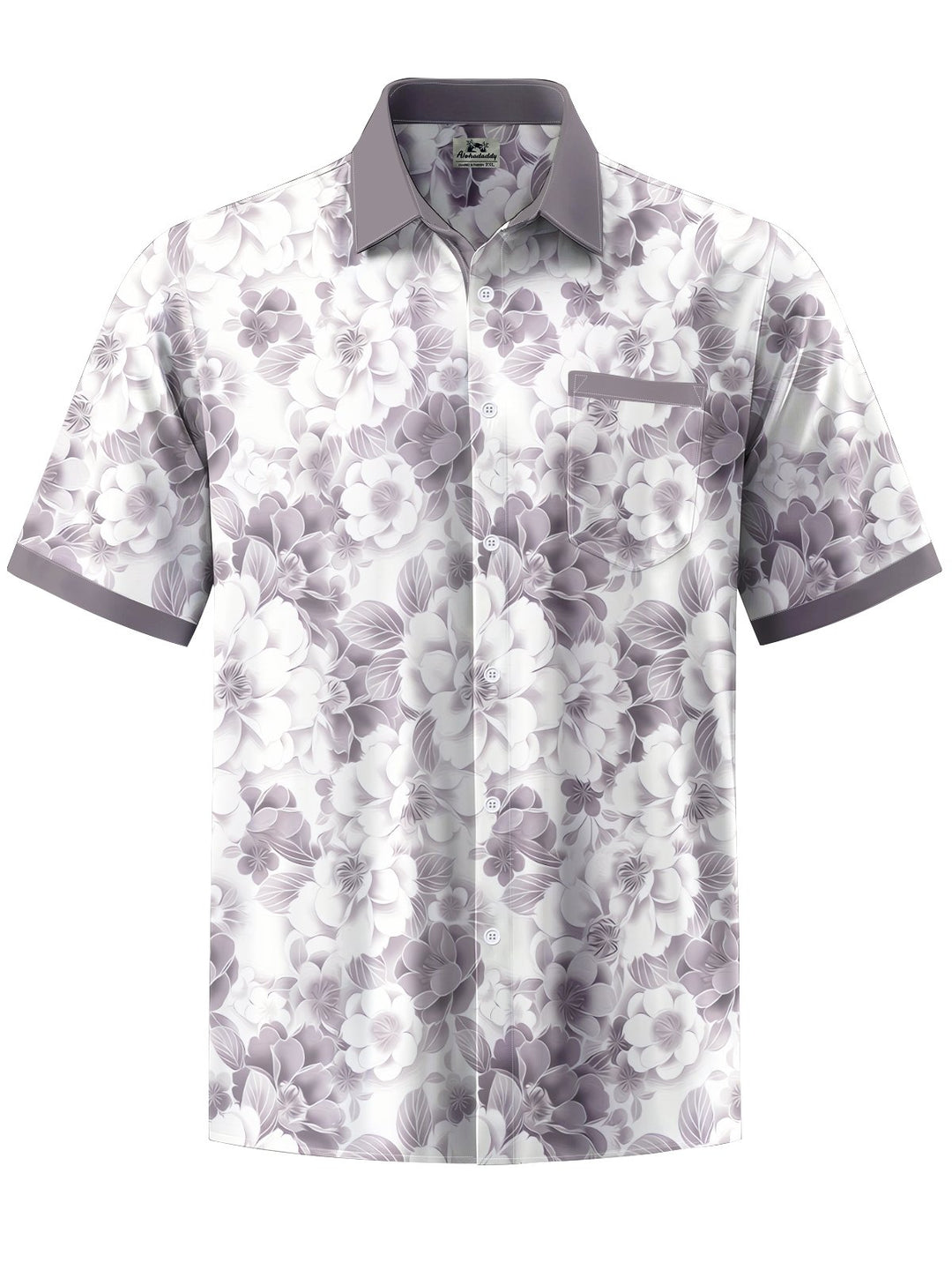 Alohadaddy® Hawaiian Flowers Art Print Moisture Wicking Chest Pocket Mens Short Sleeve Shirt Big &amp; Tall