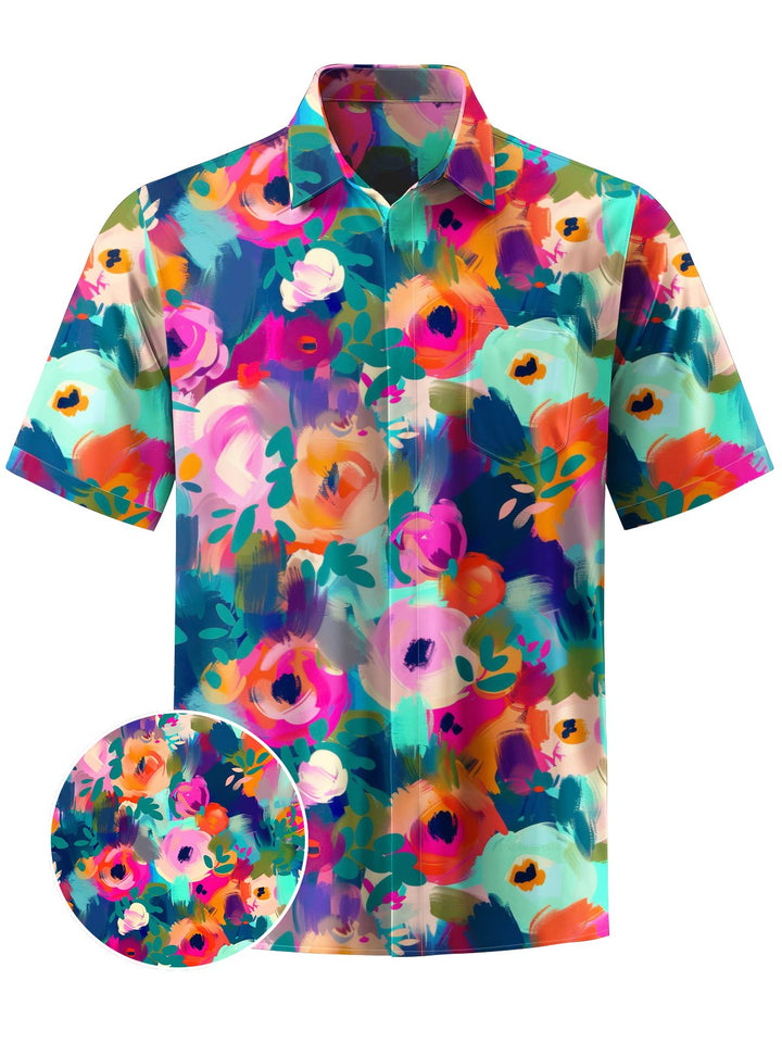 Alohadaddy® Hawaiian Abstract Floral Art Print Moisture Wicking Men&
