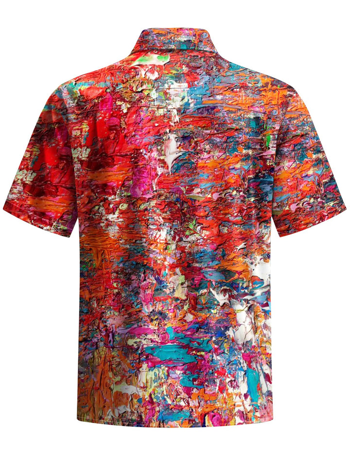 Alohadaddy® Vintage Acrylic Oil Painting Print Art Chest Pocket Men&