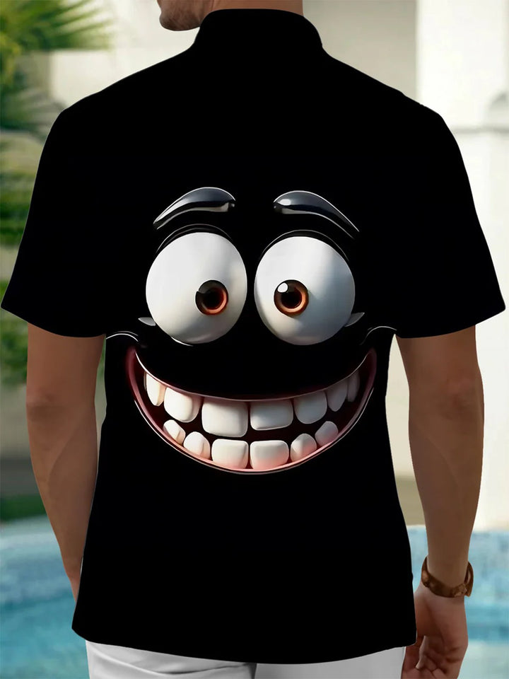 Alohadaddy® Casual Cartoon Expressions Print Art Moisture Wicking Men&