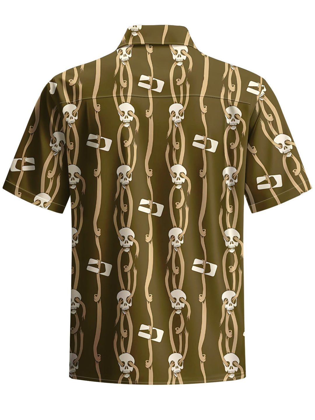 Alohadaddy® Casual Vintage Skull Print Art Chest Pocket Men&