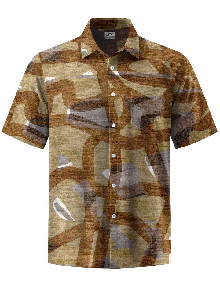 Alohadaddy® Vintage Abstract Art Printed Art Chest Pocket Men&