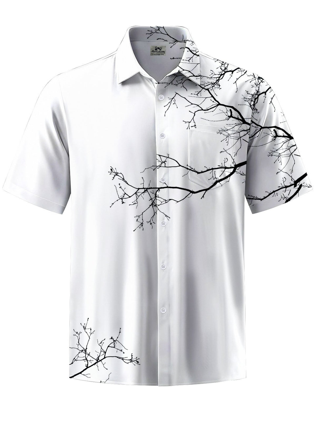 Alohadaddy® Casual Branch Painting Art Print Chest Pocket Men&