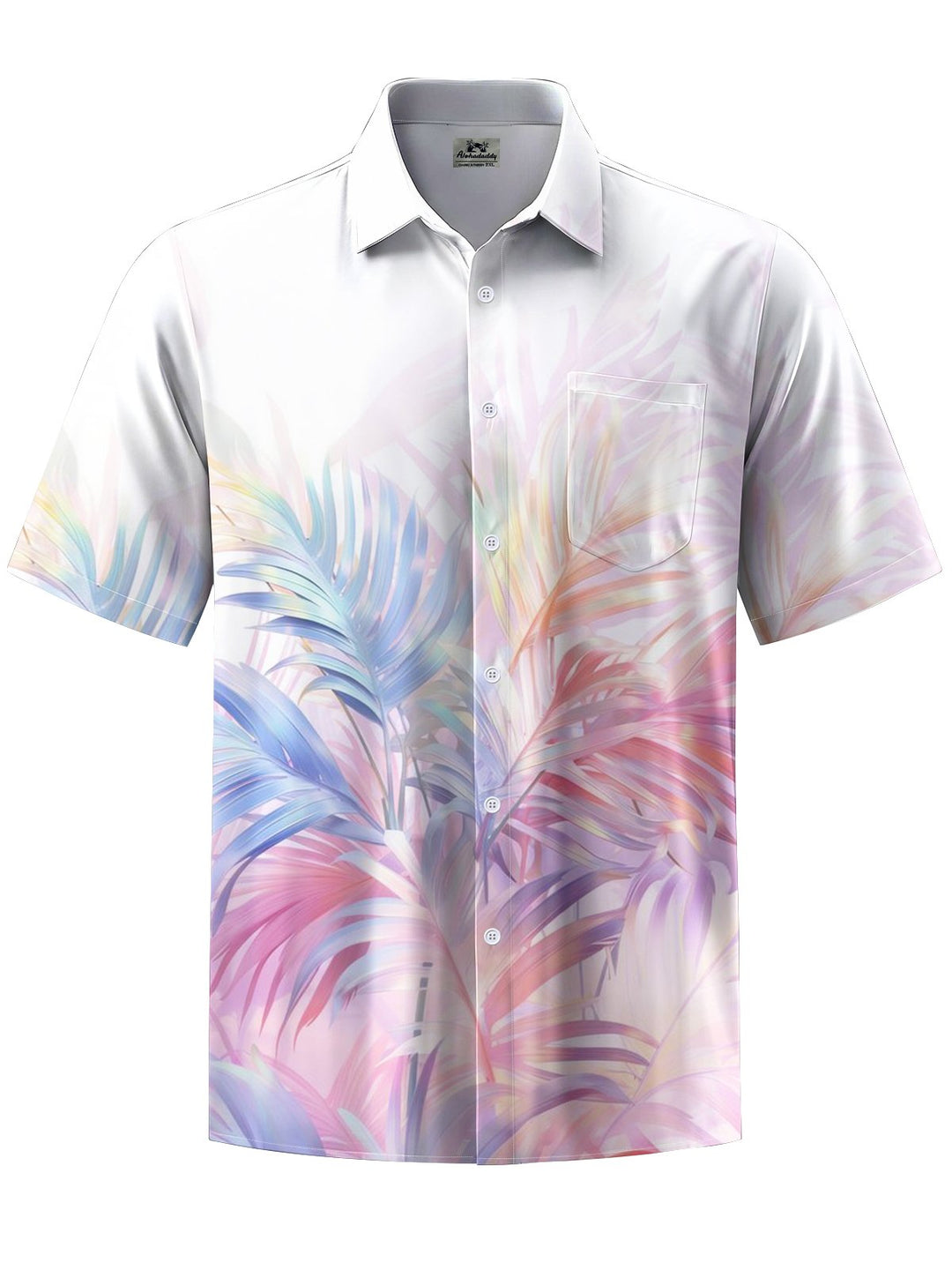 Alohadaddy® Hawaiian Palm Leaf Art Print Chest Pocket Men&