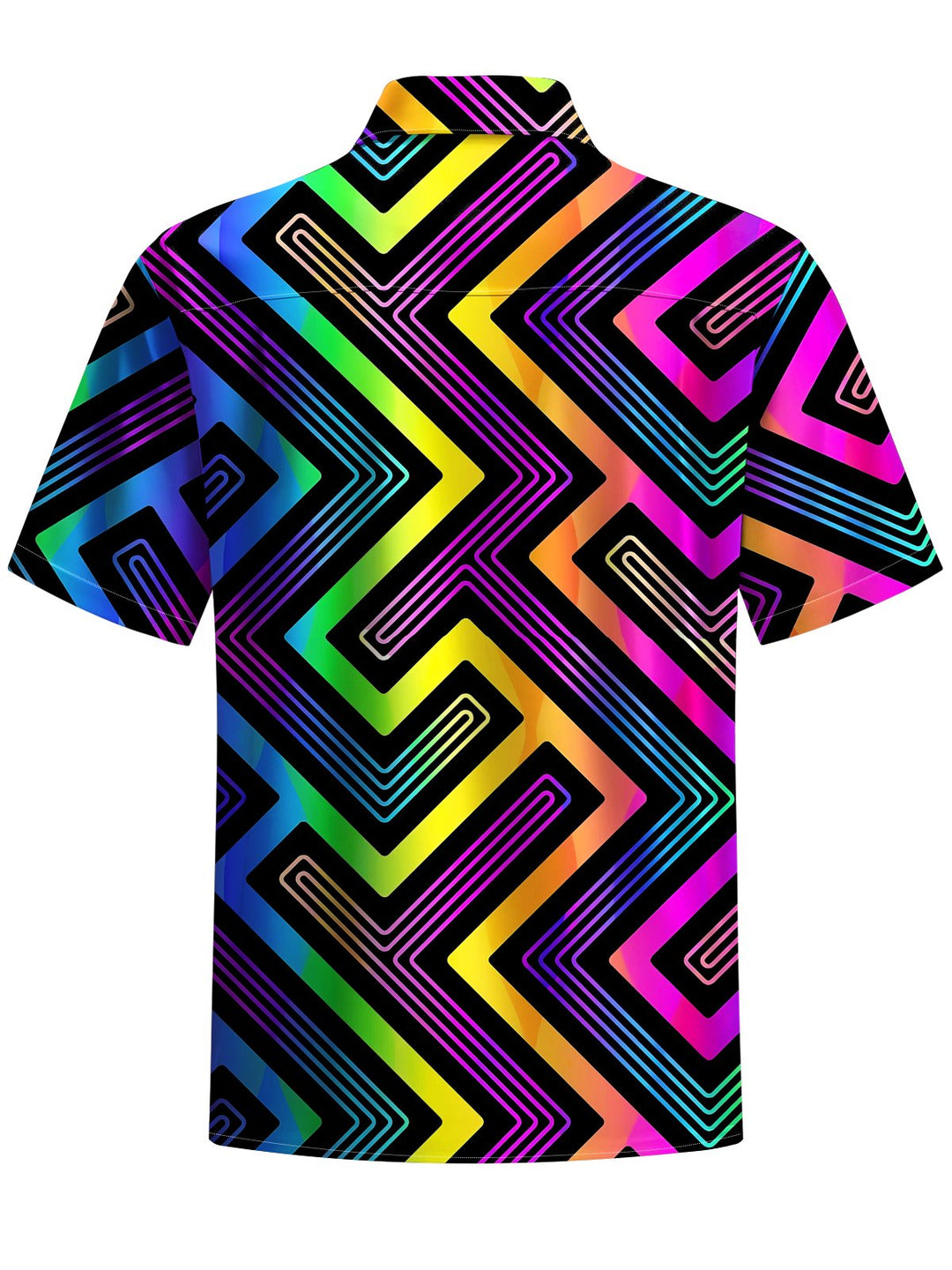 Alohadaddy® Casual Geometric Art Print Chest Pocket Men&