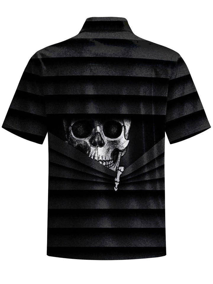 Alohadaddy® Halloween Skull Art Print Chest Pocket Men&