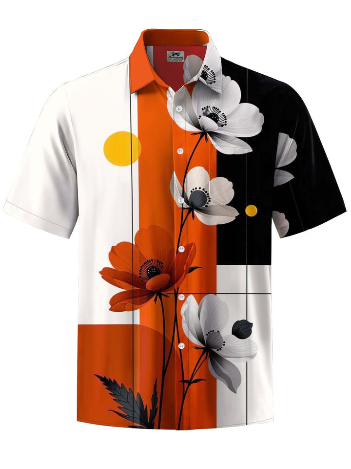 Alohadaddy® Vintage Geometric Floral Print Art Pocket Stretch Men&
