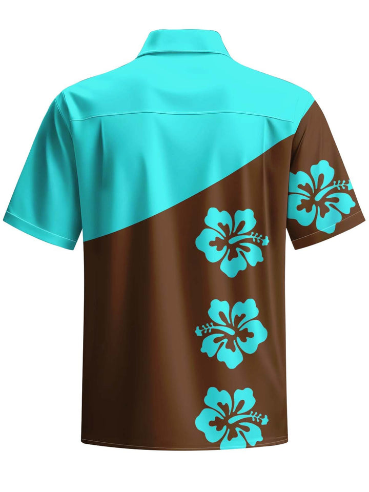 Alohadaddy® Casual Colorblock Floral Print Art Pocket Stretch Men&