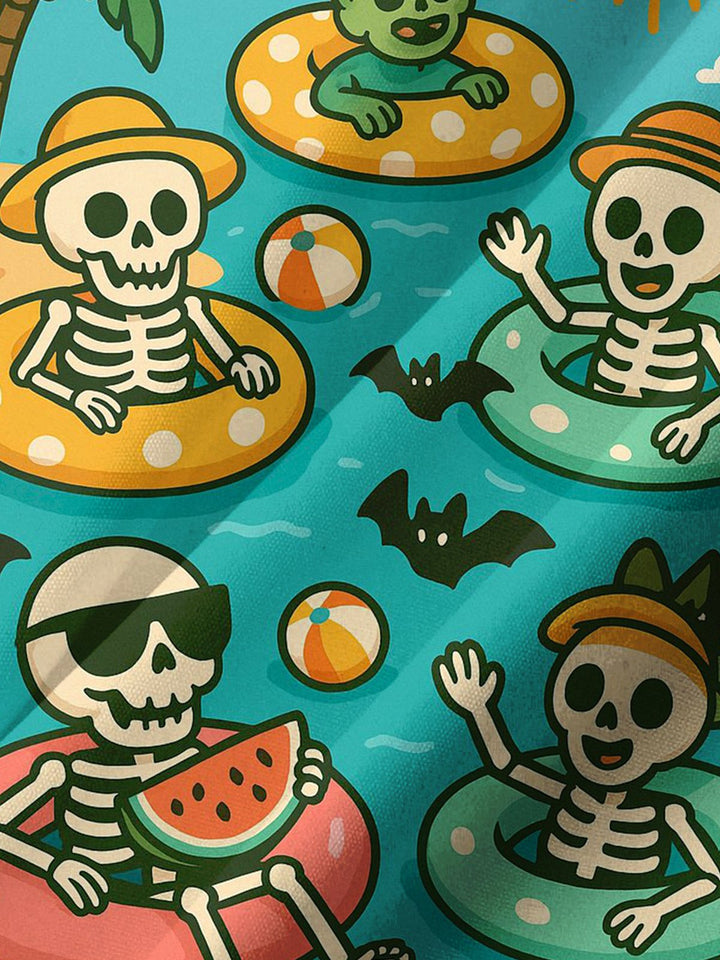 Alohadaddy® Hawaiian Skull Vacation Art Print Pocket Stretch Men&