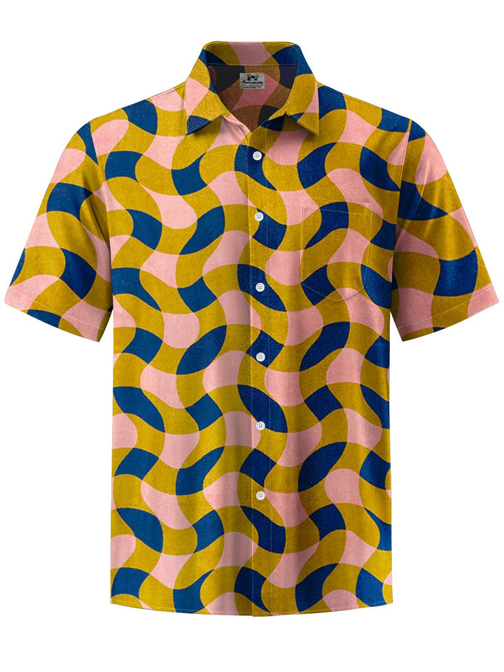 Alohadaddy® Vintage Plaid Print Stretch Pocket Button Men&
