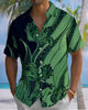 Alohadaddy® Casual Gradient Abstract Print Art Cardigan with Pockets and Buttons for Men - Short Sleeve ShirtBig & Tall