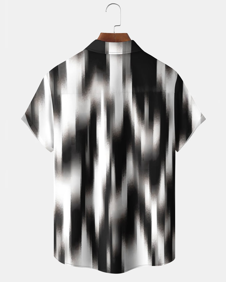 Alohadaddy® Casual Abstract Print Art Button Pocket Cardigan Men&