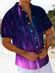 Alohadaddy® Vintage Stripe Light Shadow Print Chest Pocket Men's Short Sleeve Shirt Big & Tall