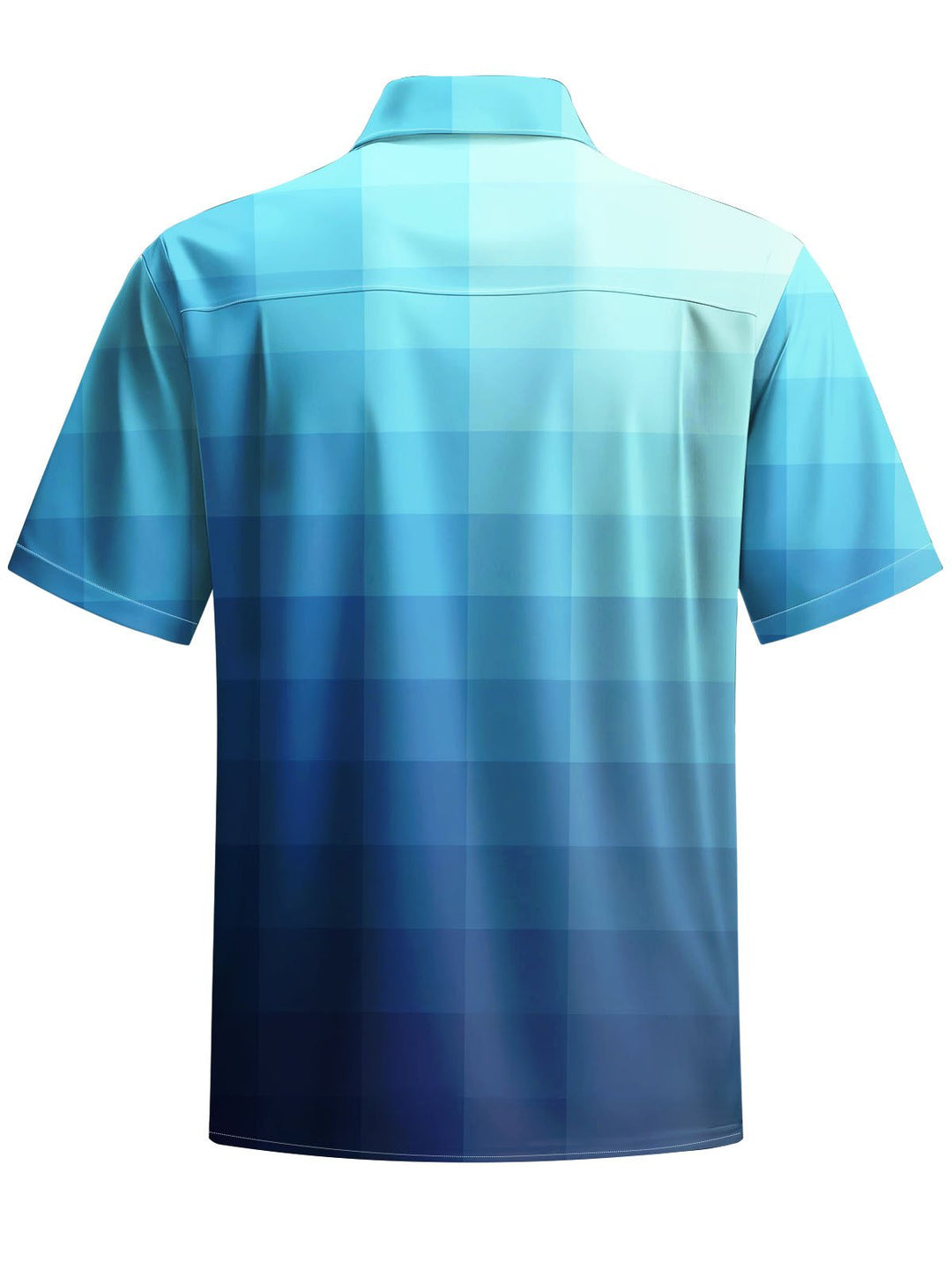 Alohadaddy® Casual Plaid Gradient Print Chest Pocket Men&
