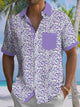 Alohadaddy® Hawaiian Leaves Contrast Art Print Chest Pocket Mens Short Sleeve Shirts Big & Tall