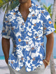 Alohadaddy® Hawaiian Hibiscus Flower Art Print Chest Pocket Men's Short Sleeve Shirt Big & Tall