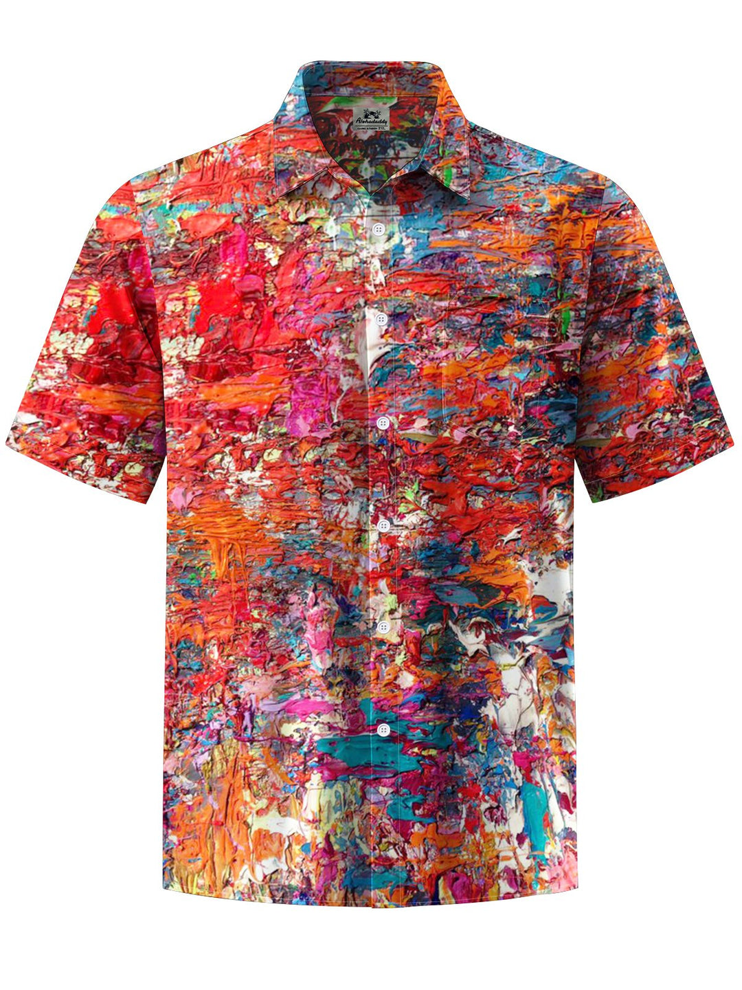 Alohadaddy® Vintage Acrylic Oil Painting Print Art Chest Pocket Men&
