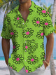 Alohadaddy® Hawaiian Floral Art Print Chest Pocket Mens Short Sleeve Shirts Big & Tall