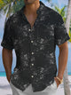 Alohadaddy® Casual Floral Art Print Chest Pocket Men's Short Sleeve Shirt Big & Tall