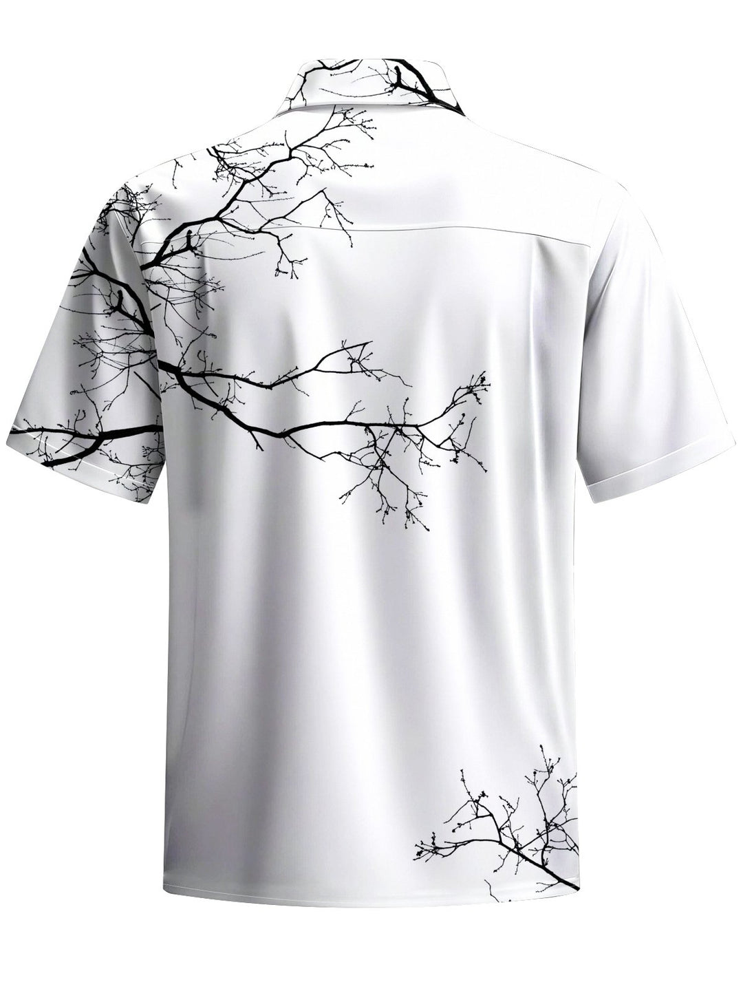 Alohadaddy® Casual Branch Painting Art Print Chest Pocket Men&
